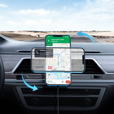 Auto Magnetický držiak Indukčný nabíjačka Qi 15W Magsafe pre iPhone Black