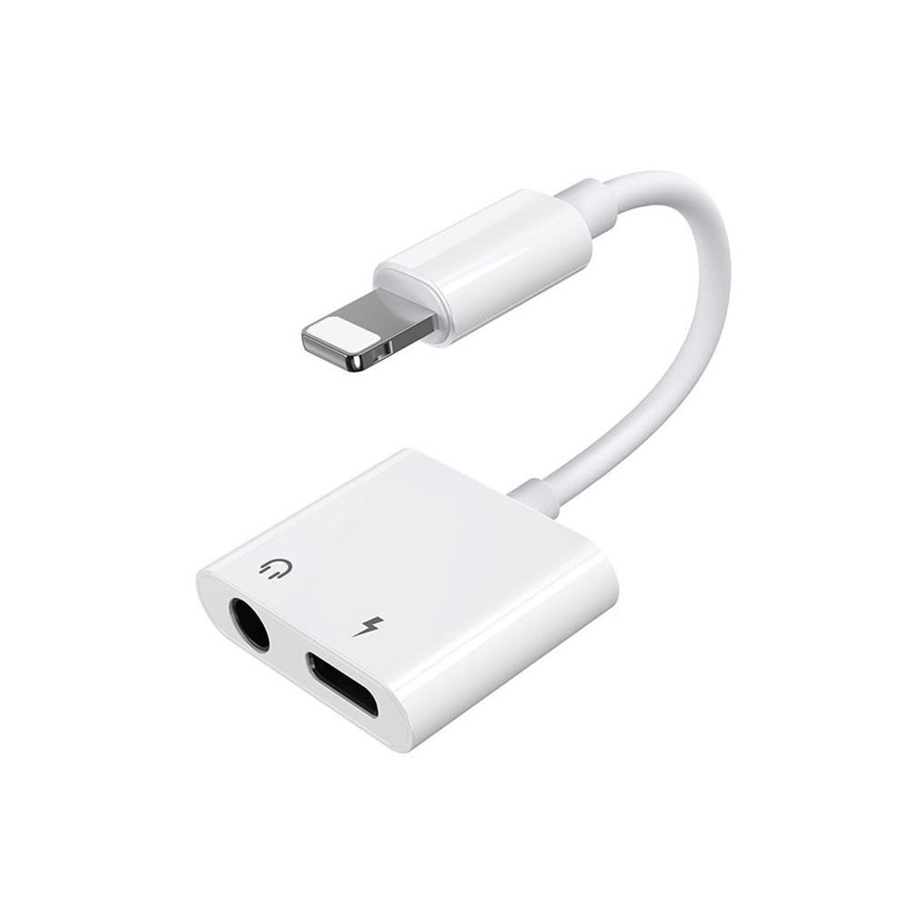 Adaptateur Headset Headset Casque Casque Casque - Lightning 3.5mm Mini jack blanc