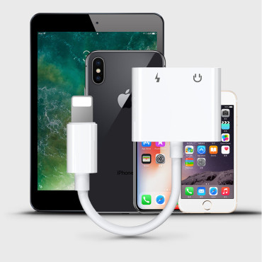 Adapter Adapter Headset Headphone Lightning - Lightning 3.5mm Mini Jack white