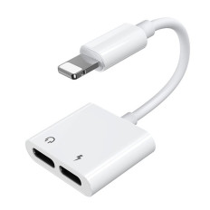 Adapter Adapter Peakomplekt Kõrvaklapp Lightning - 2x Lightning White