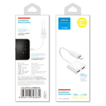 Adapter Adapter Headset Headphone Lightning - 2x Lightning White