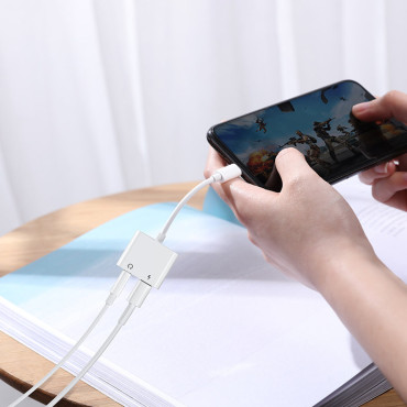 Adapter Adapter Headset Headphone Lightning - 2x Lightning White
