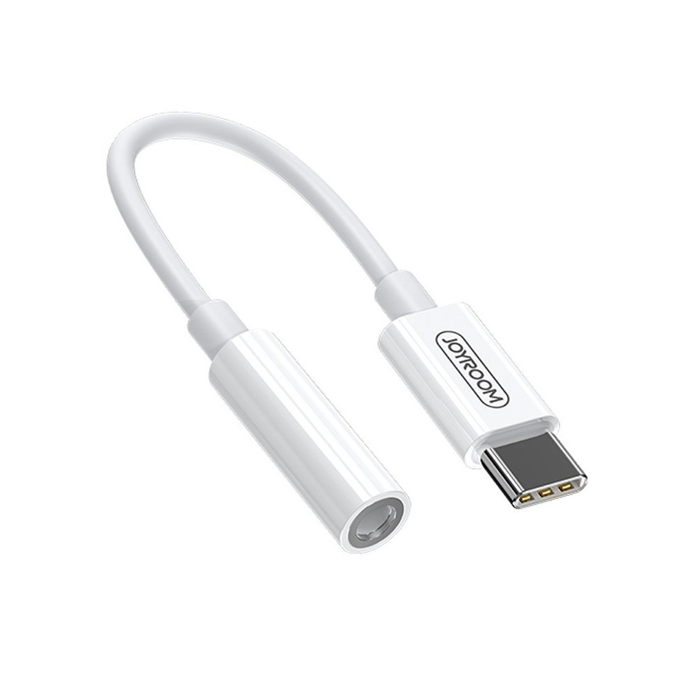 Adaptér adaptér pro sluchátka 3,5 mm mini jack žena - usb-c muž bílá