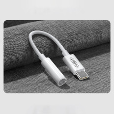 Adapteradapter för hörlurar 3,5 mm Mini Jack Kvinna - USB-C Manlig Vit