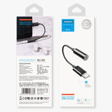 Adapteradapter för hörlurar 3,5 mm Mini Jack Kvinna - USB-C Manlig Vit