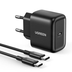 Mrežni punjač za USB-C 25W PD + USB-C 2m Crni kabel