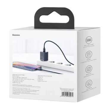 Super Si 1c Fast USB-C 20W PD + kabelis iPhone zibens 1m zils