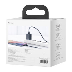 Super Si 1c Fast USB-C 20W PD + kabelis iPhone zibens 1m zils