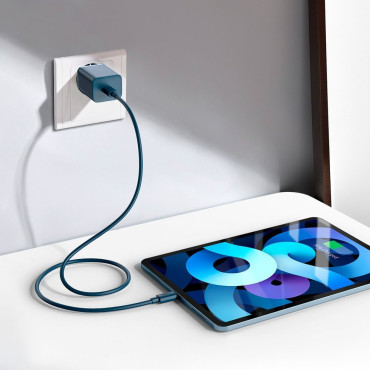 Super Si 1C Fast USB-C 20W PD + kaapeli iPhone-salaman 1 m sininen