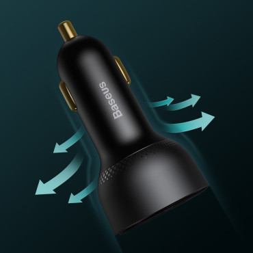 Hitri avto Charger Superme USB USB-C PPS QC PD + 1M Črni kabel