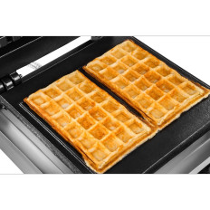 Rectangular waffle maker for 2 Belgian waffles