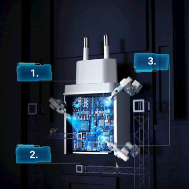 Carregador de rede rápida carga rápida 3.0 18 w 3a USB branco