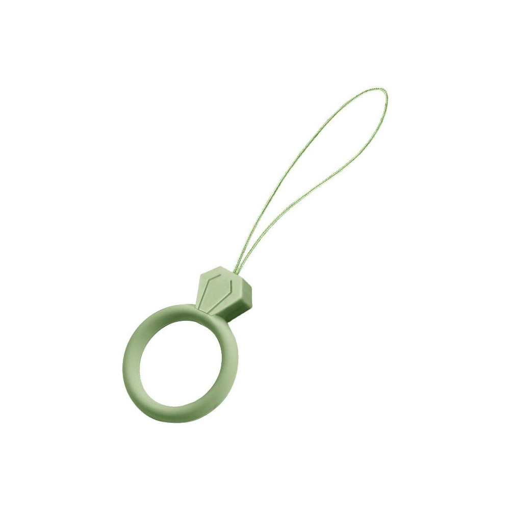 Silikonska vrvica za telefon Diamond Ring obesek za prstne svetlobe zelena