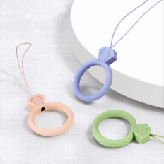 Silikonska vrvica za telefon Diamond Ring obesek za prstne svetlobe zelena