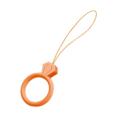Silikonlanyard für Telefon Diamant Ring Anhänger am orange Finger