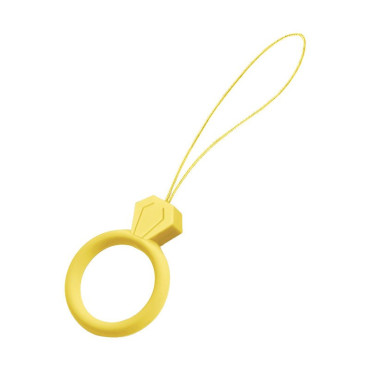 Silikonska vrvica za telefon Diamond Ring obesek na rumeni prst