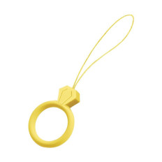 Silikonska vrvica za telefon Diamond Ring obesek na rumeni prst