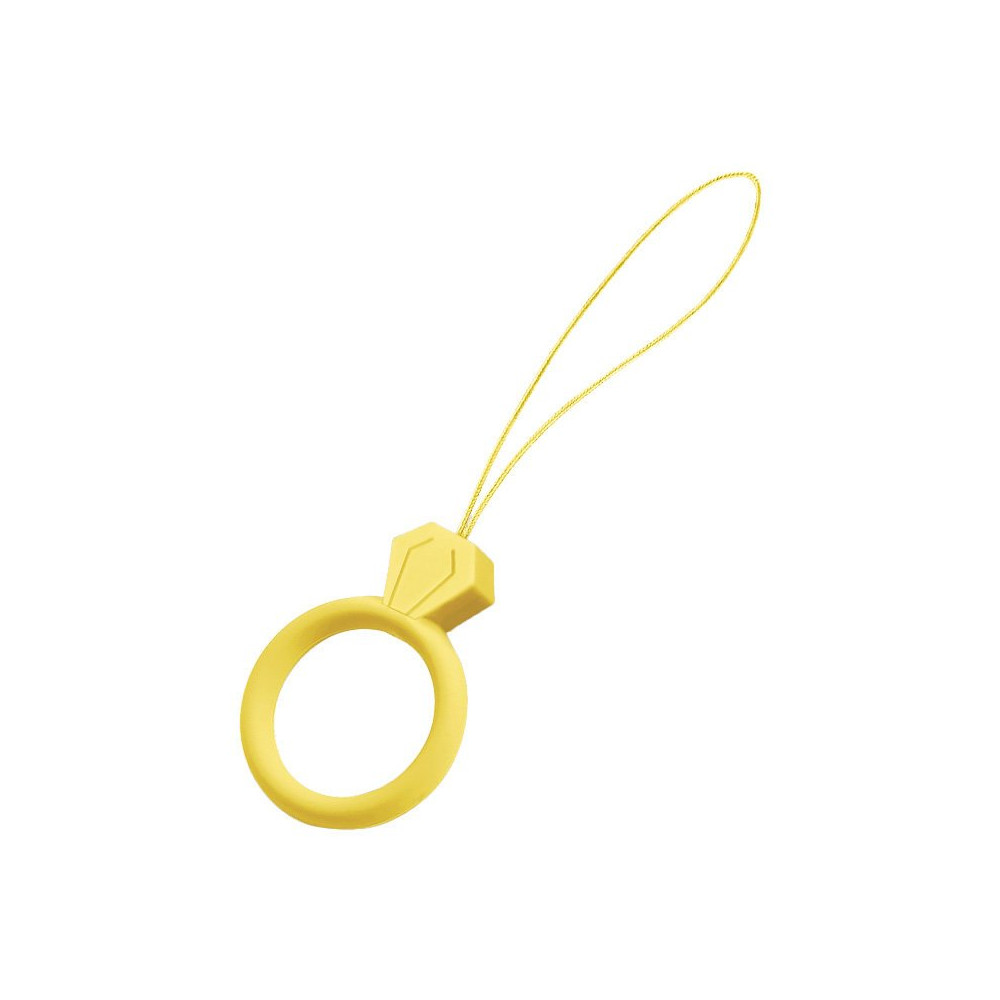 Silikonlanyard für Telefon Diamant Ring Anhänger auf gelbem Finger Silikonlanyard für Telefon Diamant Ring Anhänger auf gelbem Finger