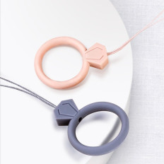 Silikónová šnúrka pre telefón Diamond Ring Prívesok na žltom prste
