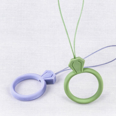 Lanière en silicone pour pendentif anneau diamant de téléphone sur le doigt jaune