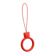 Silicone Lanyard voor Telefoon Hanger Teddy Bear Ring voor vingerrood