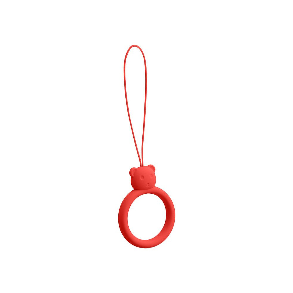 Silicone Lanyard voor Telefoon Hanger Teddy Bear Ring voor vingerrood