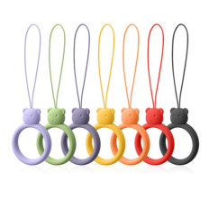 Silicone Lanyard voor Telefoon Hanger Teddy Bear Ring voor vingerrood