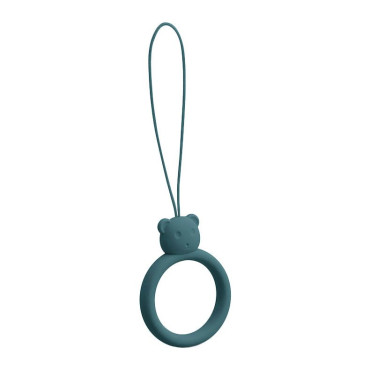 Cordino in silicone per il pendente del telefono Anello da orsacchiotto con il dito verde