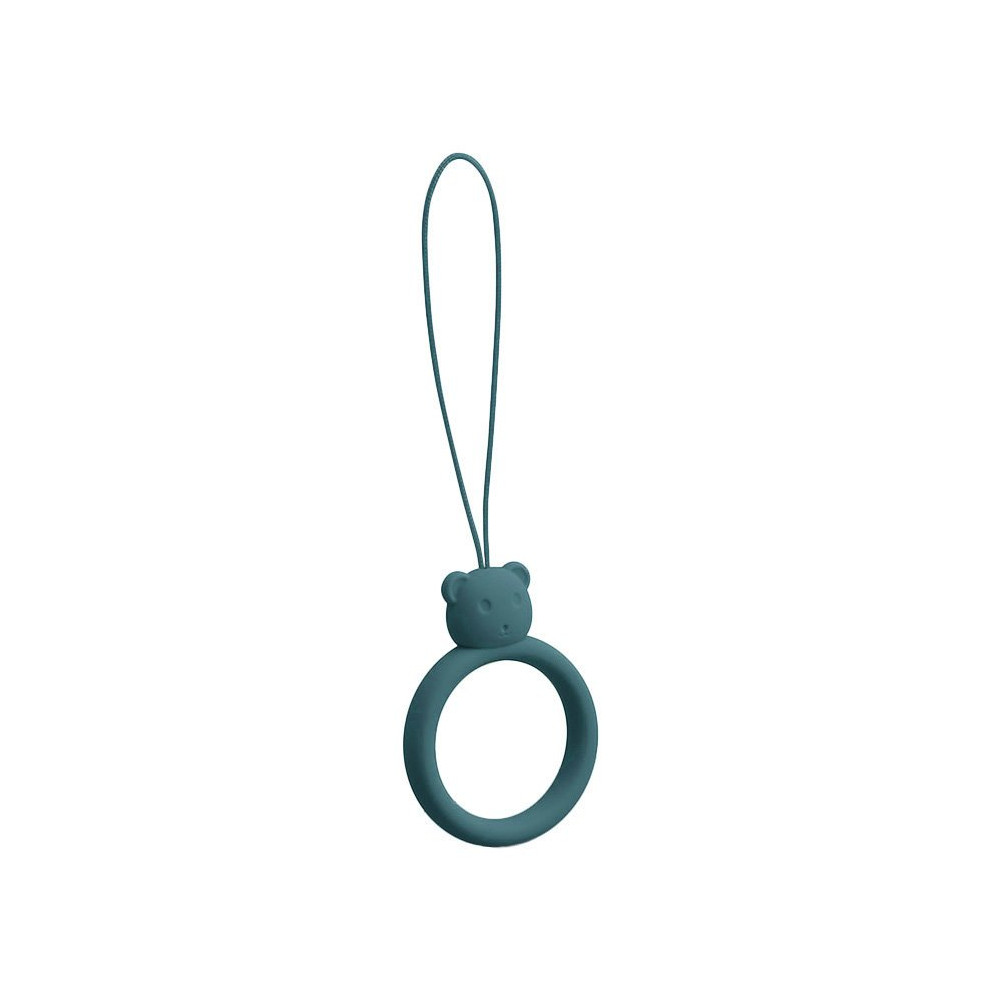 Silikone lanyard til telefon vedhæng bamse ring på grøn finger Silikone lanyard til telefon vedhæng bamse ring på grøn finger
