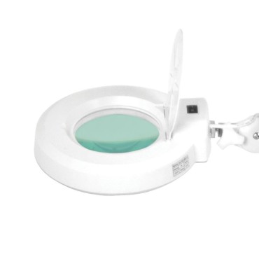 Set aus Sessel 210 + LED-Lupenleuchte S5 + Hocker 302 — Detailaufnahme Kopf