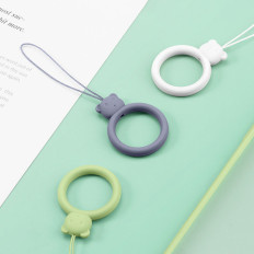 Silikon Lanyard for Telefon Anheng Teddy Bear Ring på Dark Green Finger