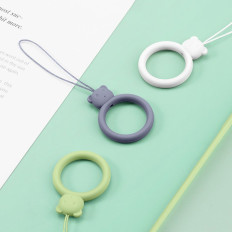 Silicone Lanyard for phone Pendant Teddy Bear Ring for Finger Light Green