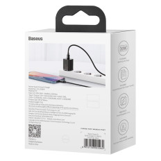 Super Si 1c Hurtig oplader USB-C 30W Strømforsyning Hurtig opladning Sort