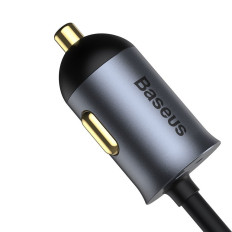 Auto nabíjačka zdieľať spolu 2x USB 2X USB-C 120W PPS QC PD GRAY
