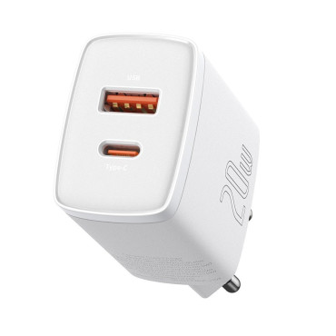Snabb kompakt USB USB-C 20W 3A PD QC 3.0 Vit diagram