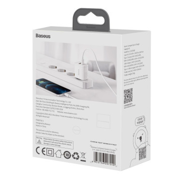 Hitra kompaktna USB USB-C 20W 3A PD QC 3.0 WHITE GRAF