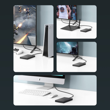 Σκληρή θήκη μονάδας σκληρού δίσκου 2.5 '' HDD SSD με καλώδιο USB 1.5Gbps μαύρο