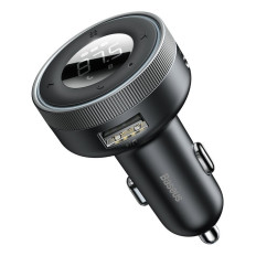 FM-sändare MP3-spelare LED-laddare 2x USB Bluetooth Svart