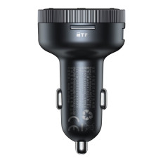 FM-sändare MP3-spelare LED-laddare 2x USB Bluetooth Svart
