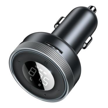 FM-sändare MP3-spelare LED-laddare 2x USB Bluetooth Svart