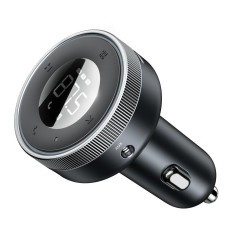 FM-sändare MP3-spelare LED-laddare 2x USB Bluetooth Svart
