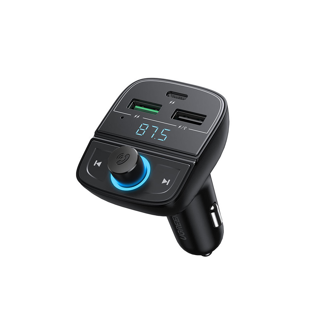 FM Transmissor MP3 Bluetooth 5.0 Car carregador 3x USB TF MicroSD Black