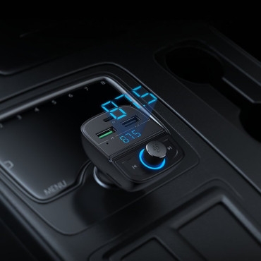 Transporteur FM MP3 Bluetooth 5.0 Chargeur de voiture 3x USB TF MicroSD Noir