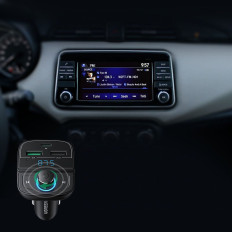 FM Transmissor MP3 Bluetooth 5.0 Car carregador 3x USB TF MicroSD Black
