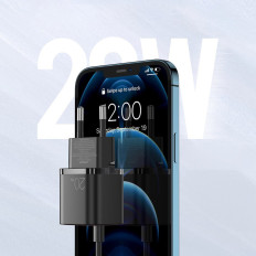 Snabb USB-C 20W POWER LEVERANS Snabbladdning 3.0 AFC Svart