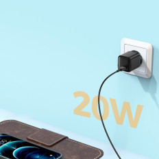 Snabb USB-C 20W POWER LEVERANS Snabbladdning 3.0 AFC Svart