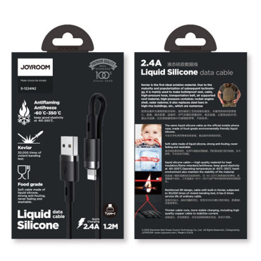 Kabelkabel für iPhone USB - Blitz 2.4A 1.2m Schwarz