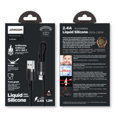 Kabel tråd för iPhone USB - Lightning 2.4a 1.2m svart