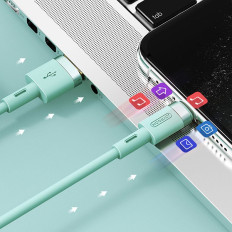 "IPhone USB" kabelių viela - žaibas 2.4a 1.2m Balta