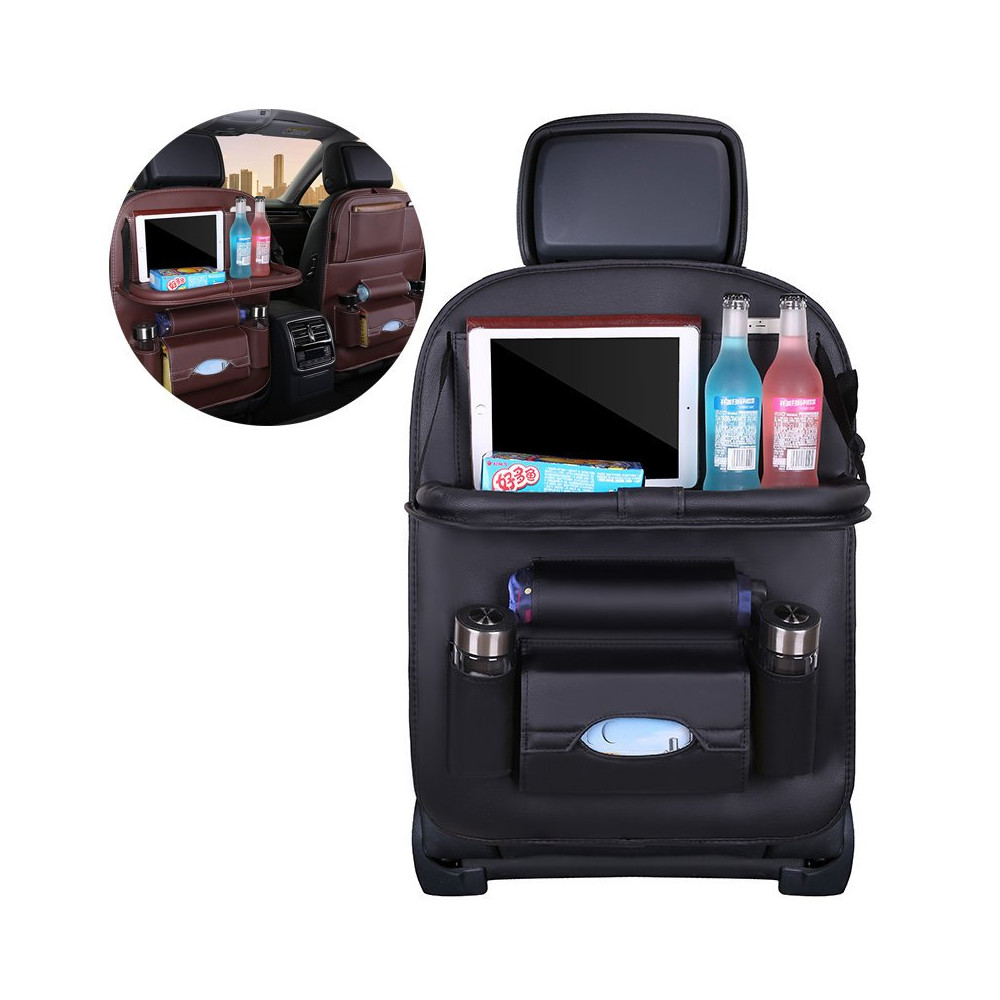Organizador de automóviles para asiento del sillón con mesa de estante para automóviles negros